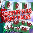Multi Packs containing bunting, large flags and paper flags
